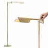 Brightech Leaf Pharmacy LED Reading Lamp, Dimmable Floor Lamp with Easy Rotation over Chair or Desk for Living Rooms & Offices, Adjustable Standing Tall Lamp, For Sewing & Crafts, Antique Brass (Gold) view 1