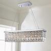 Saint Mossi 5-Lights K9 Crystal Chandelier for Dining Room, Rectangular Pendant Light Fixture for Kitchen Island, Raindrop Flush Mount Ceiling Light Fixture,H9 x W10 x L31, Chain Adjustable view 1