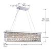Saint Mossi 5-Lights K9 Crystal Chandelier for Dining Room, Rectangular Pendant Light Fixture for Kitchen Island, Raindrop Flush Mount Ceiling Light Fixture,H9 x W10 x L31, Chain Adjustable view 2