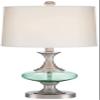 Reiner 23" High Table Lamp Brushed Nickel Blue-Green Glass Urn Modern view 1