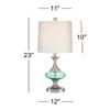 Reiner 23" High Table Lamp Brushed Nickel Blue-Green Glass Urn Modern view 4