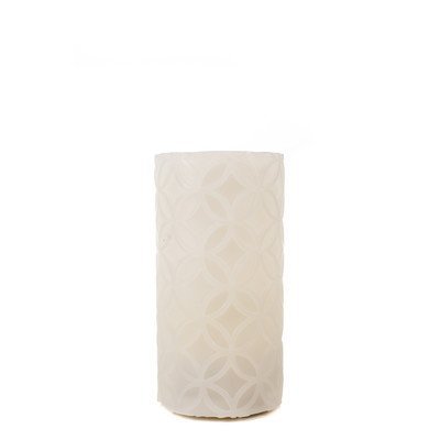 Carved Series Flameless Pillar Candle Color: Ivory, Size: 6" H x 3" W x 3" D