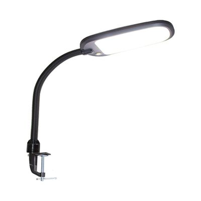 HomeConcept LED Clamp Lamp Bright-Reader Full Spectrum Hi-Output 2,100 LUX, Dimmable, Energy Efficient 12w, 6,400k (for Paperwork,Reading, Knitting, Hobbies) Black Color with Adjustable Goose-Neck