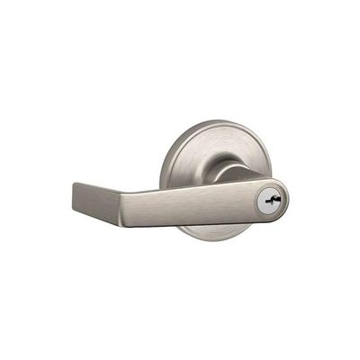 J-Series by Schlage Marin Door Lever with Standard Trim, Keyed Entry Lock, Satin Nickel, J54 MAR 619