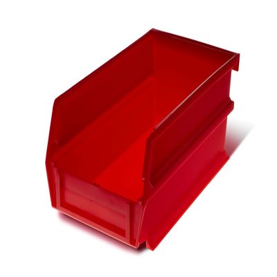 Triton Products 3-220R LocBin Stacking, Hanging, Interlocking Polypropylene Bins 7-3/8-Inch L by 4-1/8-Inch W by 3-Inch H Red 24 CT