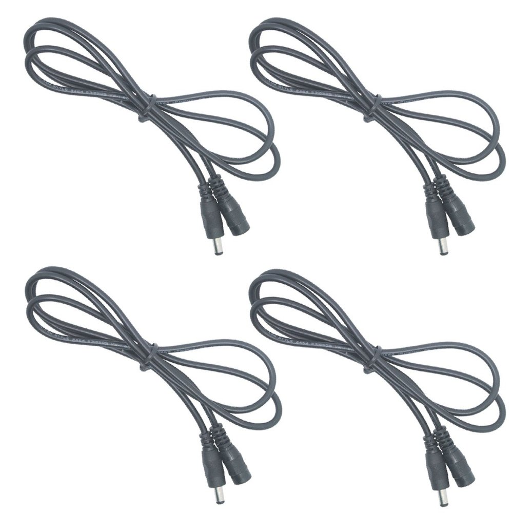 Litever Extension Cable 20 awg 3.3 ft, Designed for Litever LL-008 Series Under Cabinet Lights. 5.5mm x 2.1mm Plugs, Male to Female, for 5~24VDC LED Light Strips, CCTV; for Maximum 3A or Less