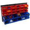 15-Bin Garage Organization Rack - Carbon Steel Rack with Removable Stackable Plastic Garage Storage Bins - Tools Organizer or Small Parts Organizer for Hardware, view 1
