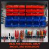 15-Bin Garage Organization Rack - Carbon Steel Rack with Removable Stackable Plastic Garage Storage Bins - Tools Organizer or Small Parts Organizer for Hardware, view 2