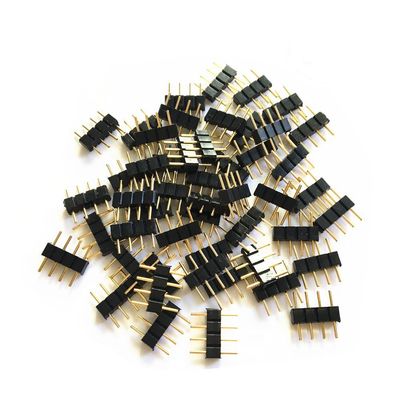 HUALAND 50pcs 10mm Black 4 Pin Pol Cable Connector Clutch Adapter 4 pin RGB LED Connector for RGB5050 3528 LED Strip Strip
