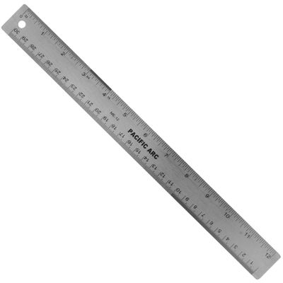 Stainless Steel 12 Inch Metal Ruler Non-Slip Rubber Back, with Inch and Metric Graduations