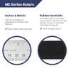 Stainless Steel 12 Inch Metal Ruler Non-Slip Rubber Back, with Inch and Metric Graduations view 3