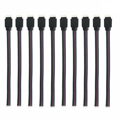 10 pcs/Pack 5.9 inch / 150 mm 4 Pin RGB LED Strip Lights Extension Cable Connector4 PIN RGB Male and Female Connector Wire Cable for 3528 5050 SMD LED Strip
