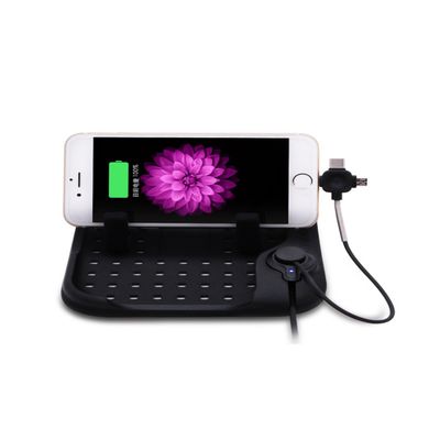 Car Phone Holder Stand Platform, Anti-Skipping Silicone Pad with Maganetic Charging Connector
