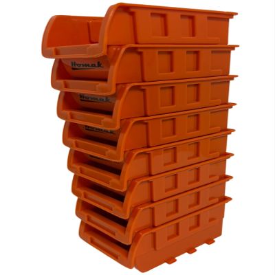 Homak Plastic Bins, Small, Set of 8, HA01080643