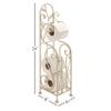 Deco 79 Metal Scroll Toilet Paper Holder with Space to Hold 3 Rolls, 8" x 6" x 24", Cream view 3