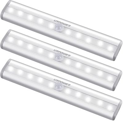 URPOWER Motion Sensor Light, 10 LED Bulbs Operated Wireless Motion Nightlight Portable Magnetic Security Closet Light Stick Up Motion Sensor Night Lights for Closets Hallway Stairway(3)