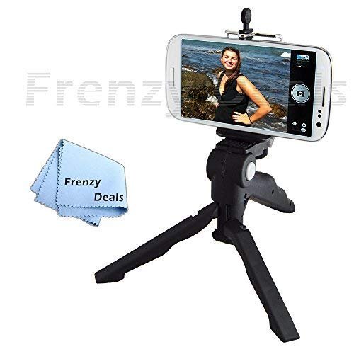 6.5" inch Adjustable Tabletop Steady-Shot/Hand Grip Smartphone/Camera Tripod + Frenzy Deals Microfiber Cloth