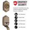 Kwikset Belleview Front Door Lock Handle and Deadbolt Set, Entry Handleset Exterior with Interior Door Knob, Antique Brass, Pick Resistant SmartKey Rekey Deadbolt Security view 4