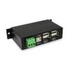 Coolgear Industrial 4-Port Powered USB 2.0 Hub with Port Status LEDs, Metal Housing, 7-24 VDC Input, Wall and DIN-Rail Mountable, PC & Mac Compatible view 1