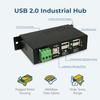 Coolgear Industrial 4-Port Powered USB 2.0 Hub with Port Status LEDs, Metal Housing, 7-24 VDC Input, Wall and DIN-Rail Mountable, PC & Mac Compatible view 2