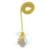 Jandorf 60320 Pull Chain with Acrylic Sphere, 12" Long Solid Brass Beaded Chain view 1