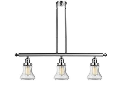 Innovations Lighting 213-PN-G194 Bellmont - Three Light Adjustable Stem Island, Polished Nickel Finish with Seedy Glass