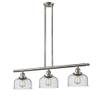 Innovations Lighting 213-SN-G74 Large Cone - Three Light Adjustable Stem Island, Satin Brushed Nickel Finish with Seedy Glass view 1