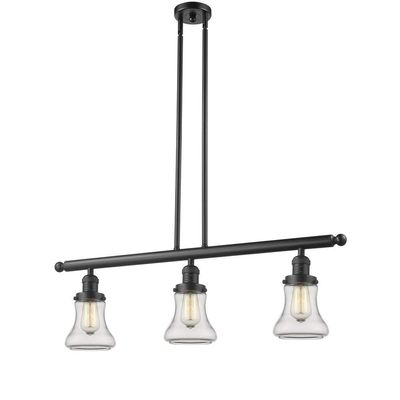 Innovations Lighting 213-OB-G192 Bellmont - Three Light Adjustable Stem Island, Oiled Rubbed Bronze Finish with Clear Glass