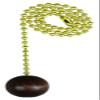 Jandorf 60312 Pull Chain with Walnut Wooden Ball, 12" Long Solid Brass Beaded Chain view 1