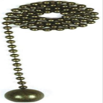 Jandorf 60311 Pull Chain with Antique Brass Ball, 12" Long Antique Brass Beaded Chain