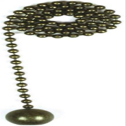 Jandorf 60311 Pull Chain with Antique Brass Ball, 12" Long Antique Brass Beaded Chain