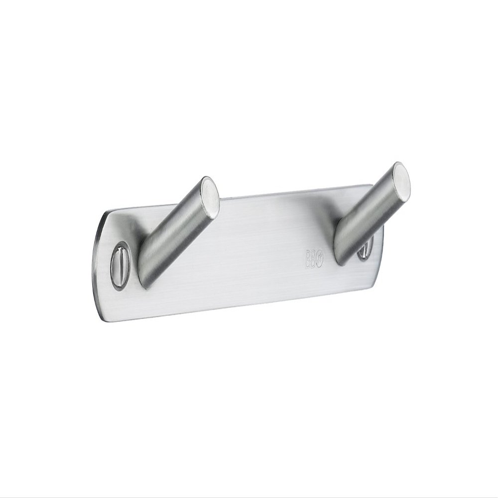 Smedbo B1062 Double Coat Rack, Brushed Stainless Steel