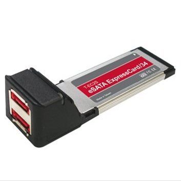 Coolgear Dual Port ExpressCard 34mm eSATA 3Gb/s 300Mbps SATA II Card RAID
