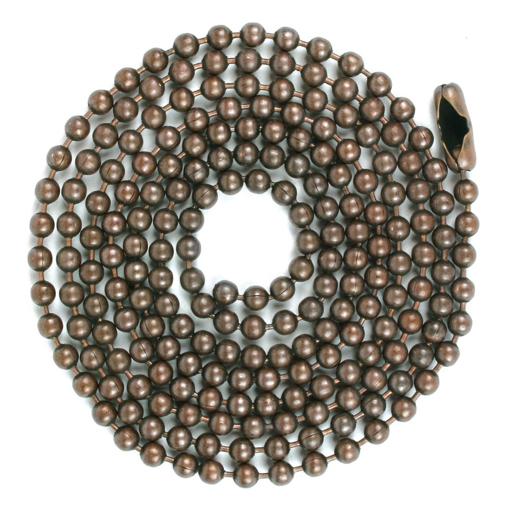 Beaded Chain #6, 3' with Connector Rustic Antique Finish