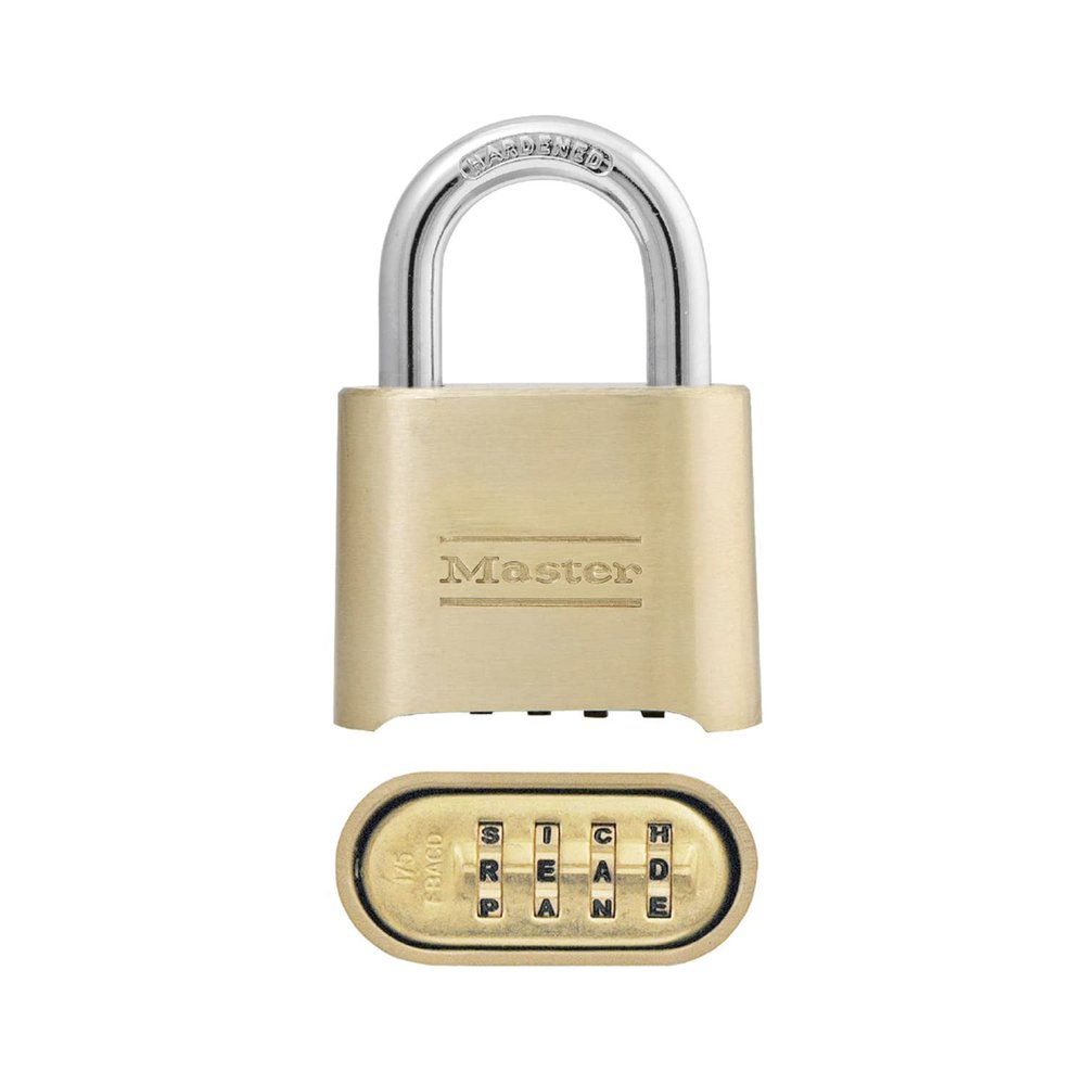 Master Lock Padlock, Set Your Own Letter Combination Lock, 2 in. Wide, 175DWD, 1- inch, Tan