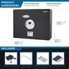 Barska AX11556 Biometric Fingerprint Top Opening Security Drawer Safe Box 0.23 Cubic Ft, Multi, One Size view 2