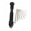CoCocina Mini Aluminum Hand Drill with Keyless Chuck and 10 Twist Drills Rotary Tool view 1