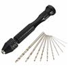 CoCocina Mini Aluminum Hand Drill with Keyless Chuck and 10 Twist Drills Rotary Tool view 3