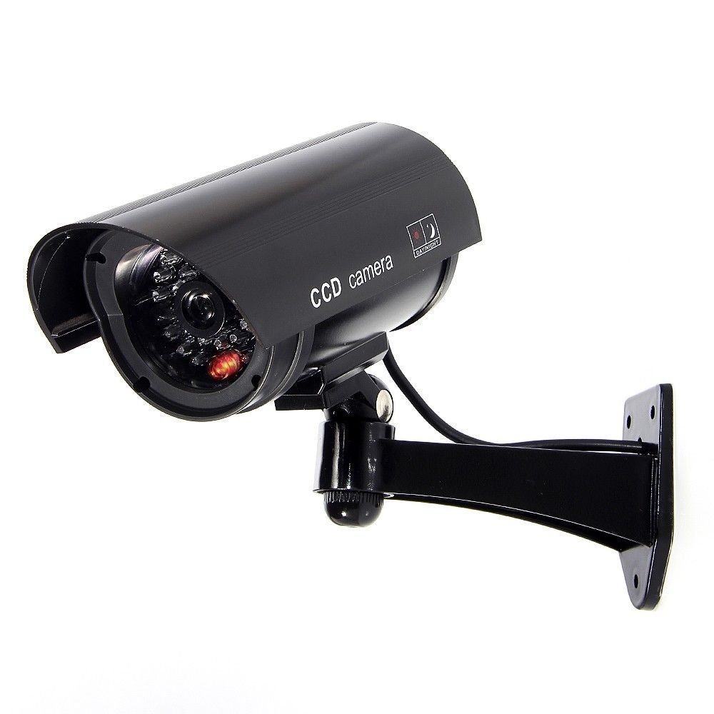 Dummy Security Camera, Fake CCTV Surveillance System (1, Black)