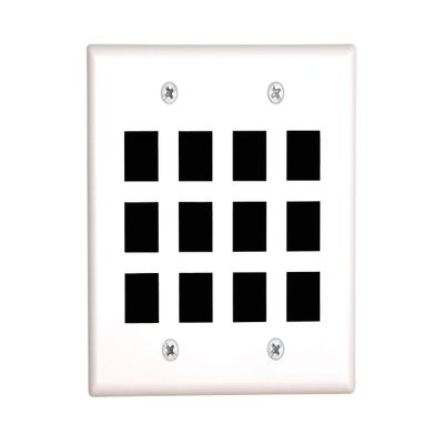 Networx Keystone Wall Plates (12 PORT, WHITE)