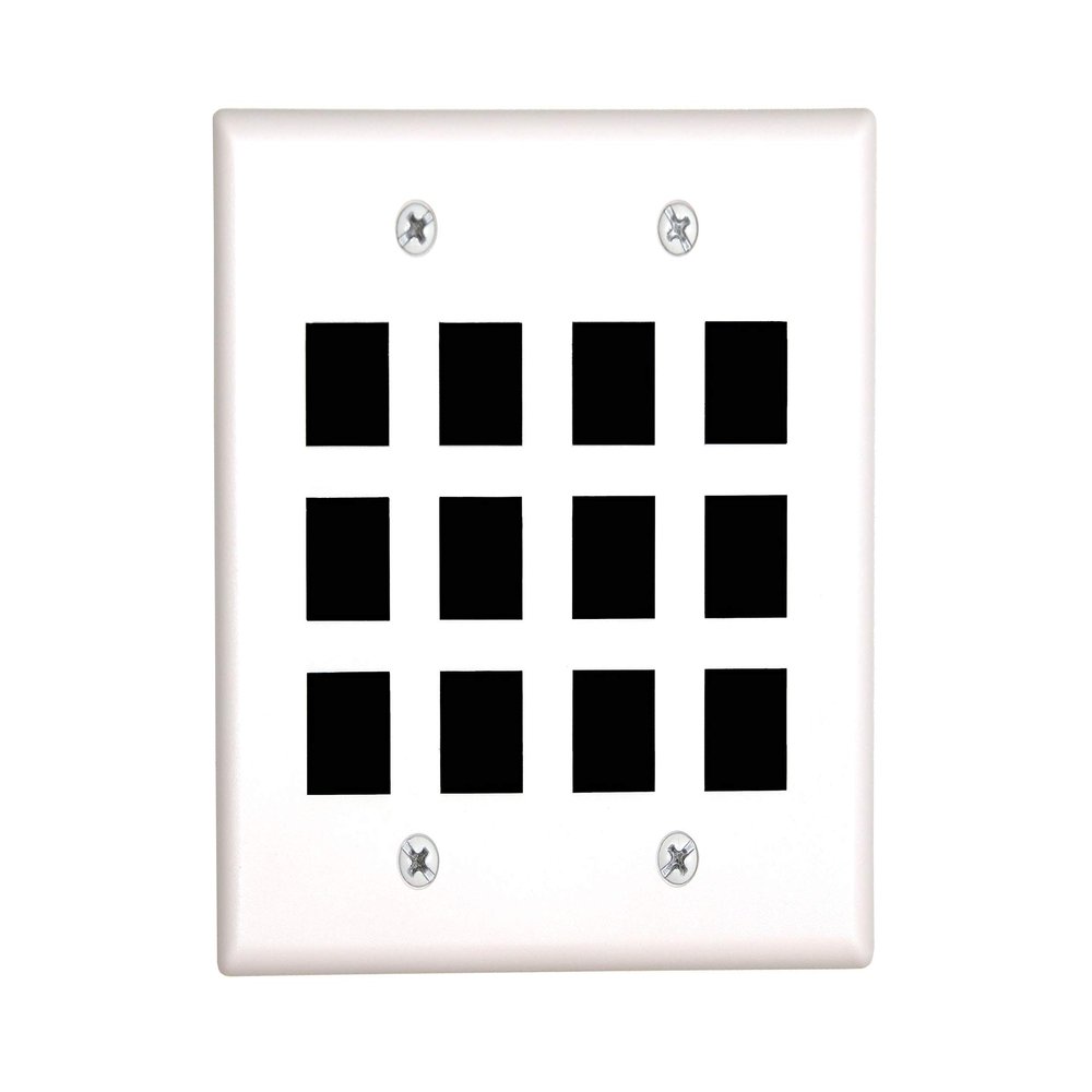 Networx Keystone Wall Plates (12 PORT, WHITE)
