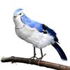 Factory Direct Craft Large Feathered Artificial Blue Jay Bird with Attached Wires view 2