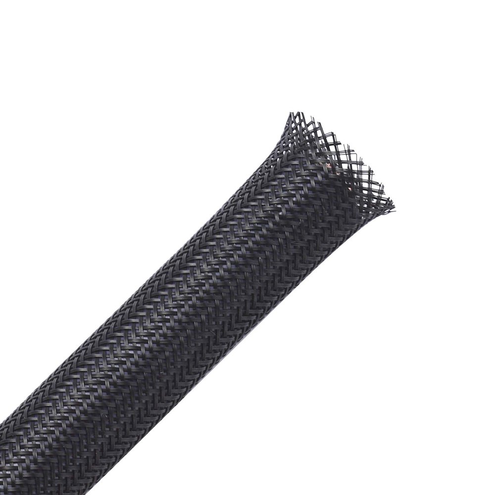 100ft - 1/4 inch PET Expandable Braided Sleeving  Black  Alex Tech Braided Cable Sleeve