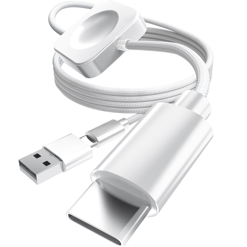 CTREEY 2-in-1 Fast Charging USB C to C Cable with Built in Apple Watch Charger for iPhone 17/16/15, iWatch Ultra 3/2/1 & Series 1-11, Vacation Camping Essentials, Portable for Samsung/Google, iPad