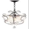 SAFAVIEH Lighting Collection Luna Shabby Chic Farmhouse Brown Iron/ Crystal 12-inch Diameter 1-light Adjustable Hanging Chandelier Light Fixture (LED Bulbs Included) view 1