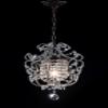 SAFAVIEH Lighting Collection Luna Shabby Chic Farmhouse Brown Iron/ Crystal 12-inch Diameter 1-light Adjustable Hanging Chandelier Light Fixture (LED Bulbs Included) view 2