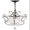 SAFAVIEH Lighting Collection Luna Shabby Chic Farmhouse Brown Iron/ Crystal 12-inch Diameter 1-light Adjustable Hanging Chandelier Light Fixture (LED Bulbs Included) view 4