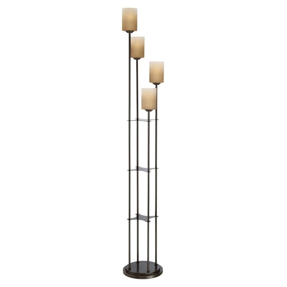 Lite Source Bess 71" High Dark Bronze 4-Light Torchiere Floor Lamp