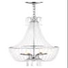 SAFAVIEH Lighting Collection Berlin Farmhouse Modern Glam Chrome/ Beaded Crystal 18-inch Diameter 6-light Adjustable Hanging Chandelier Light Fixture (LED Bulbs Included) view 1