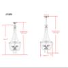 SAFAVIEH Lighting Collection Berlin Farmhouse Modern Glam Chrome/ Beaded Crystal 18-inch Diameter 6-light Adjustable Hanging Chandelier Light Fixture (LED Bulbs Included) view 2